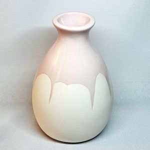 Artful Decorative Matte Pink Dipped Ceramic Vase Isaac Mizrahi OX Loves Sienna